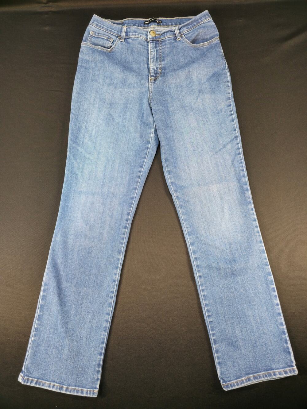 Lee Classic Fit Women's Blue Straight Leg Jeans Size 18 Medium Wash Stretch